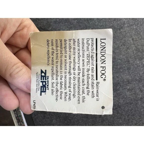 Vintage London Fog Purple Collared Trench Rain Coat With Liner Size 12 Reg - Picture 9 of 9